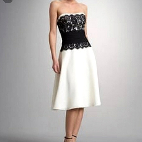 White House Black Market Dresses & Skirts - WHBM Champagne & Lace Strapless Dress